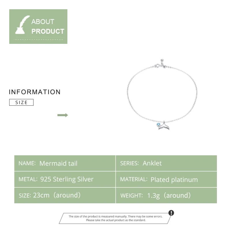 (image for) Pandora Style Silver Mermaid Tail Anklet - SCT004 - View 6