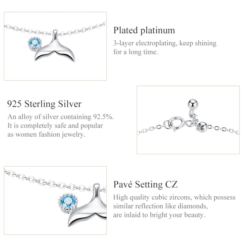 (image for) Pandora Style Silver Mermaid Tail Anklet - SCT004 - View 7