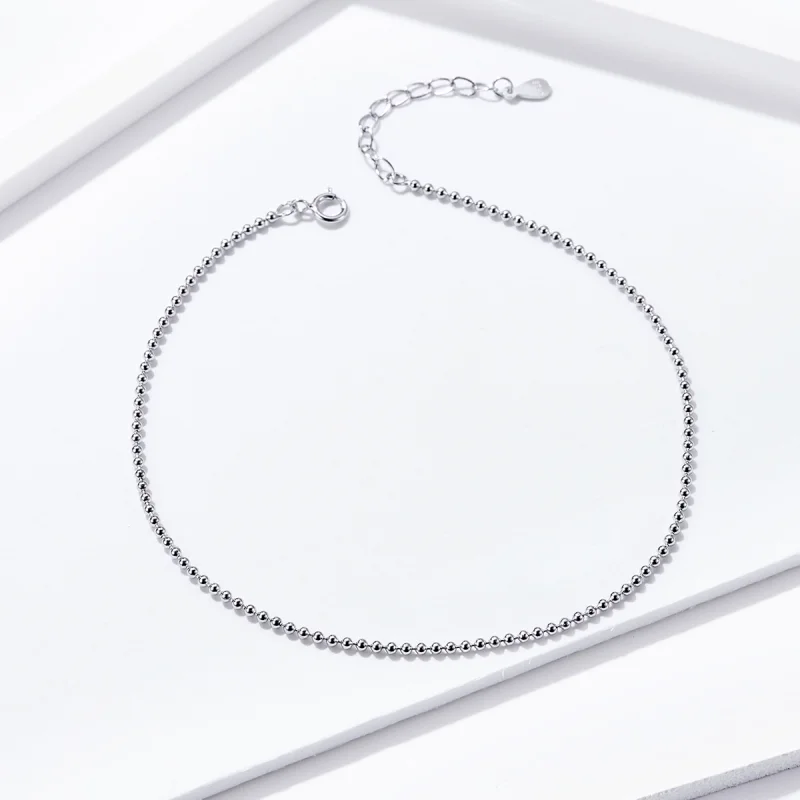 (image for) Pandora Style Silver Simple Anklet - SCT002 - View 2