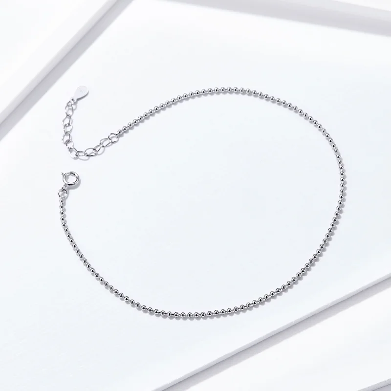 (image for) Pandora Style Silver Simple Anklet - SCT002 - View 4