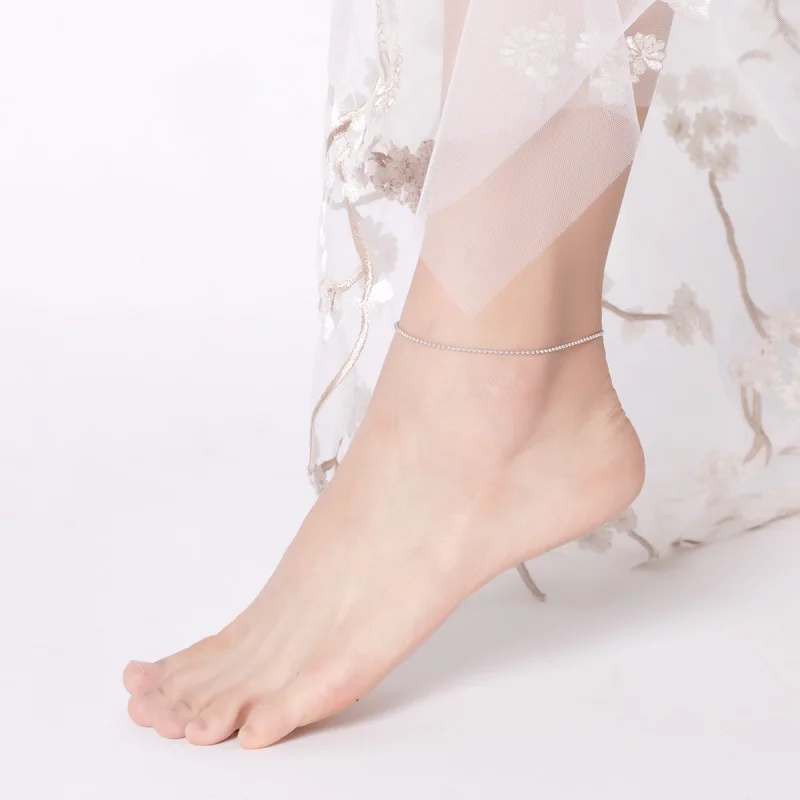 (image for) Pandora Style Silver Simple Anklet - SCT002 - View 5