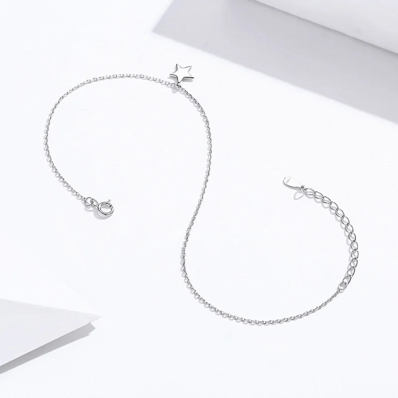 (image for) Pandora Style Silver Starry Anklet - SCT009 - View 2