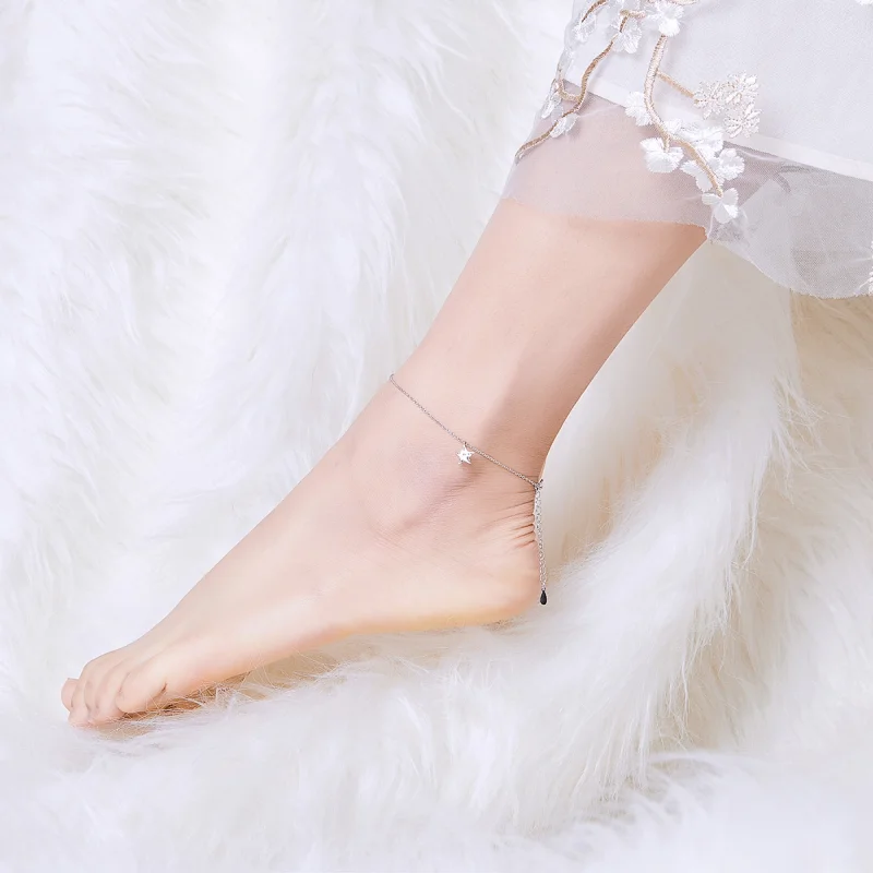 (image for) Pandora Style Silver Starry Anklet - SCT009 - View 3