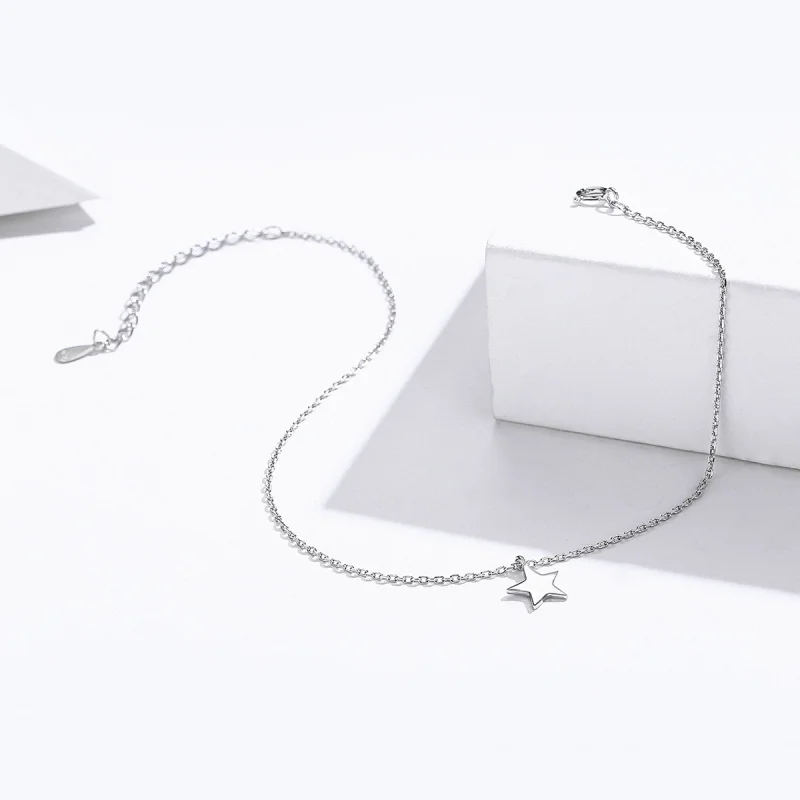 (image for) Pandora Style Silver Starry Anklet - SCT009 - View 4