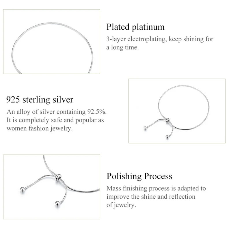 (image for) Pandora Style Silver Stylish Anklet - SCT016 - View 6