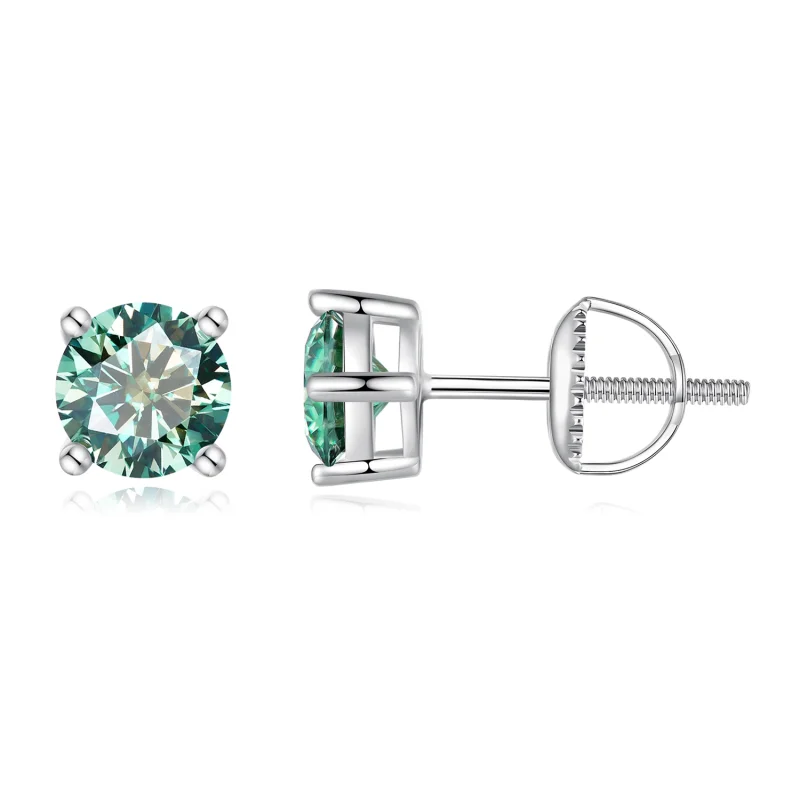 (image for) Pandora Style 0.5 Carat Four Claw Moissanite Stud Earrings - MSE003-CFS - Product Image