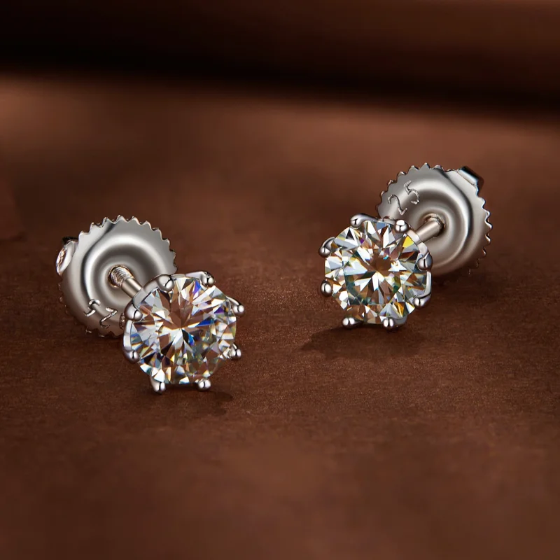 (image for) Pandora Style 0.5 Carat Moissanite Hoops Earrings - MSE019-S - View 2