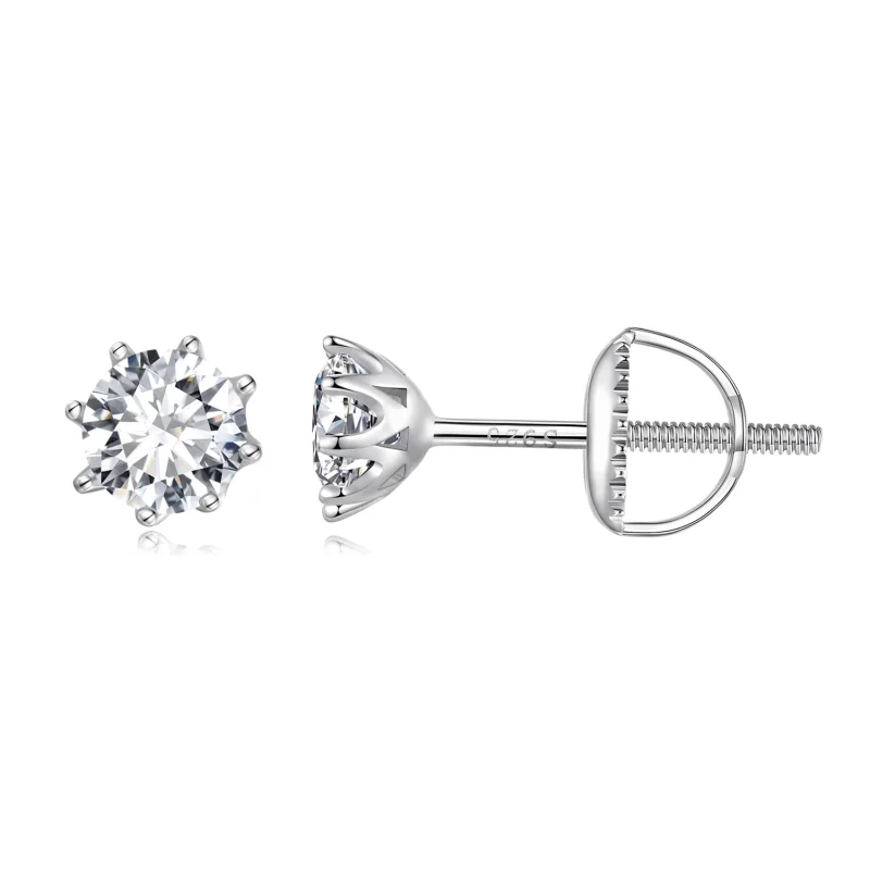 (image for) Pandora Style 0.5 Carat Moissanite Hoops Earrings - MSE019-S - Product Image