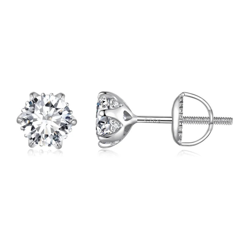 (image for) Pandora Style 0.5 Carat Moissanite Stud Earrings - MSE020-S - Product Image