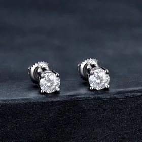 Pandora Style 0.5 Carat Four Claw Moissanite Stud Earrings - MSE003-S Pandora Style 0.5 Carat Four Claw Moissanite Stud Earrings - MSE003-S