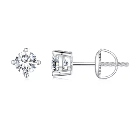 Pandora Style 0.5 Carat Four Claw Moissanite Stud Earrings - MSE003-S Pandora Style 0.5 Carat Four Claw Moissanite Stud Earrings - MSE003-S