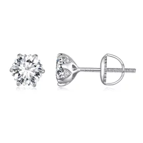 Pandora Style 0.5 Carat Moissanite Stud Earrings - MSE020-S