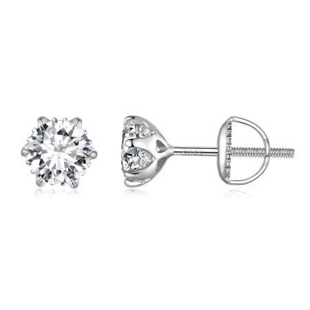 Pandora Style 0.5 Carat Moissanite Stud Earrings - MSE020-S