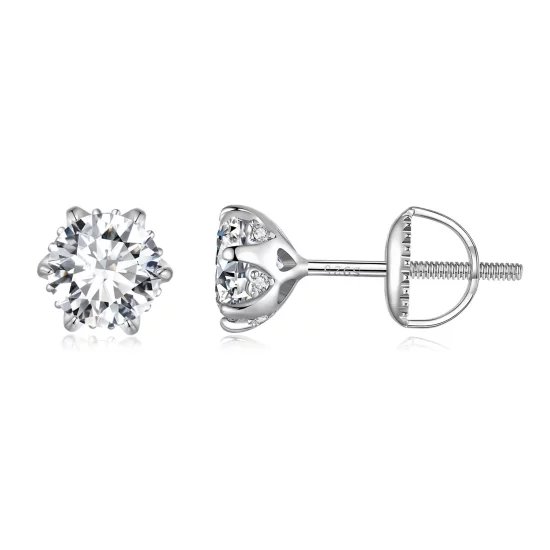 Pandora Style 0.5 Carat Moissanite Stud Earrings - MSE020-S