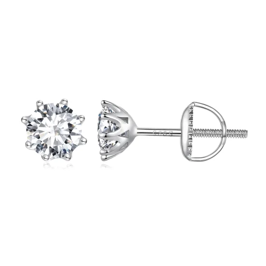 (image for) Pandora Style 1 Carat Moissanite Stud Earrings - MSE019-L