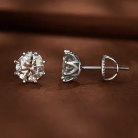 Pandora Style 1 Carat Moissanite Stud Earrings - MSE019-L Pandora Style 1 Carat Moissanite Stud Earrings - MSE019-L