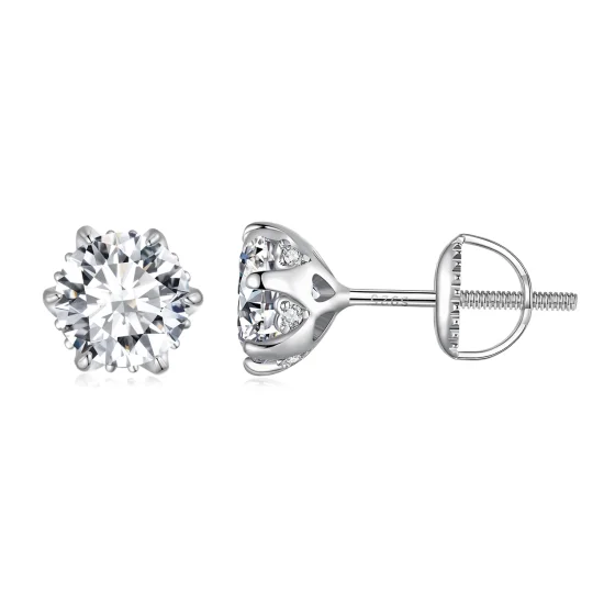 (image for) Pandora Style 1 Carat Moissanite Stud Earrings - MSE020-L