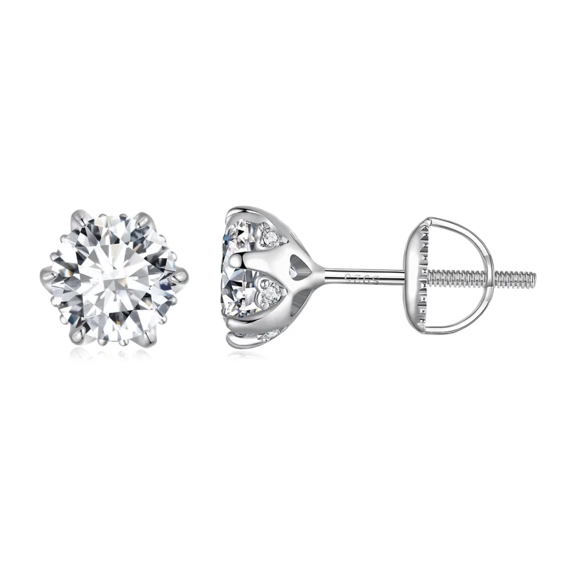 (image for) Pandora Style 1 Carat Moissanite Stud Earrings - MSE020-L - Product Image