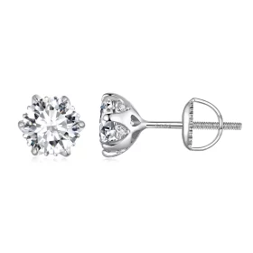 Pandora Style 1 Carat Moissanite Stud Earrings - MSE020-L Pandora Style 1 Carat Moissanite Stud Earrings - MSE020-L