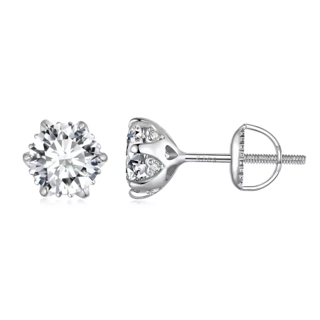 Pandora Style 1 Carat Moissanite Stud Earrings - MSE020-L Pandora Style 1 Carat Moissanite Stud Earrings - MSE020-L