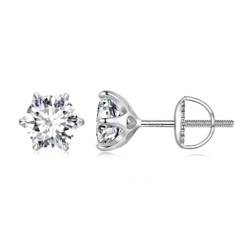 (image for) Pandora Style 1 Carat Moissanite Stud Earrings - MSE021-S - Product Image