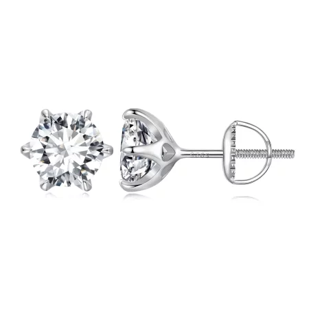 Pandora Style 2 Carat Moissanite Stud Earrings - MSE021-L