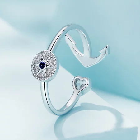 Pandora Style Anchor Compass Open Ring - SCR935