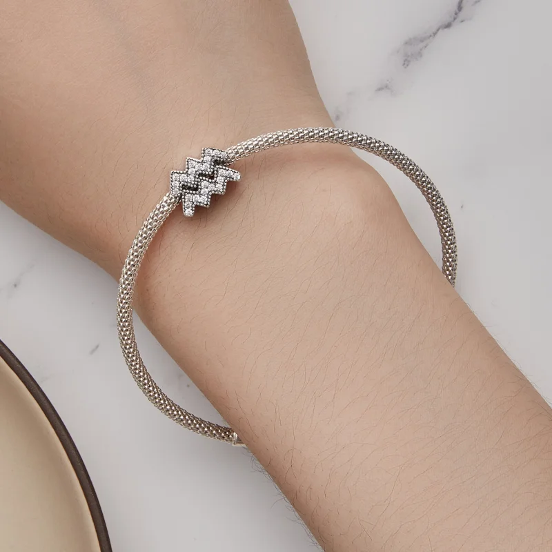 (image for) Pandora Style Aquarius Lucky Zodiac Charm - SCC2516-12 - View 6