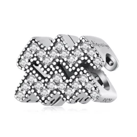 Pandora Style Aquarius Lucky Zodiac Charm - SCC2516-12 Pandora Style Aquarius Lucky Zodiac Charm - SCC2516-12