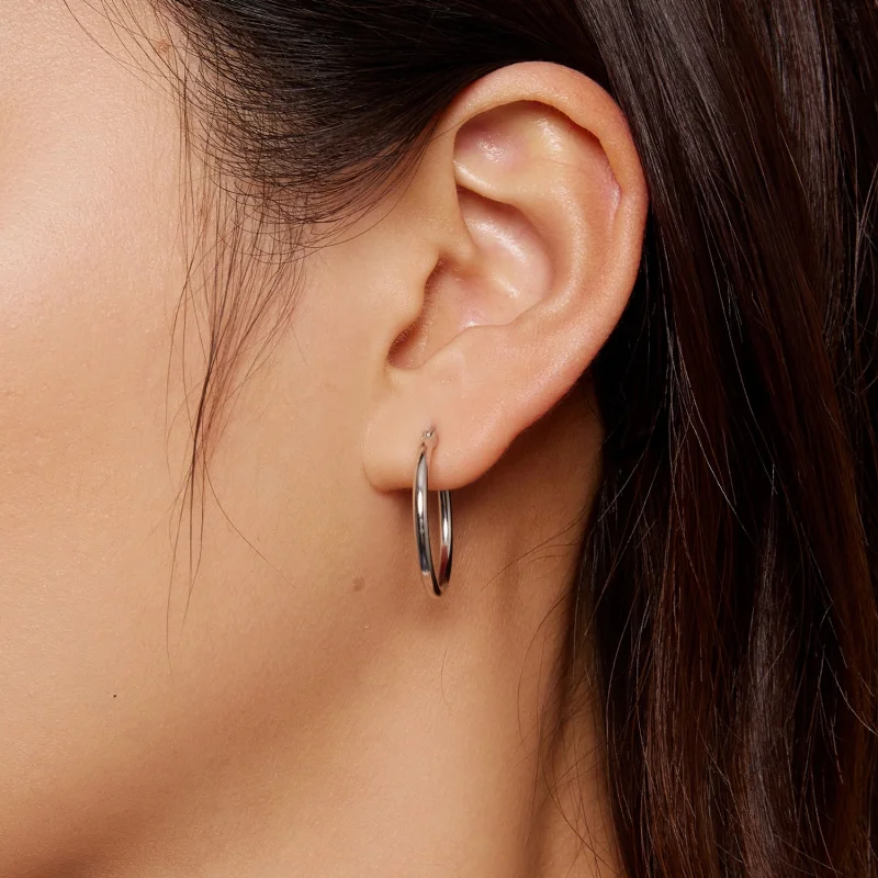 (image for) Pandora Style Big Circle Hoops Earrings - SCE1608-L - View 2