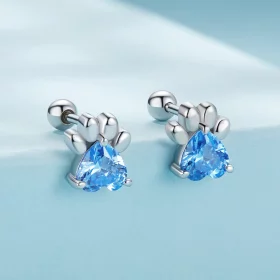Pandora Style Blue Dog Paw Stud Earrings - SCE1574-LB Pandora Style Blue Dog Paw Stud Earrings - SCE1574-LB