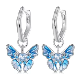 Pandora Style Butterfly Hoops Earrings - BSE845 Pandora Style Butterfly Hoops Earrings - BSE845