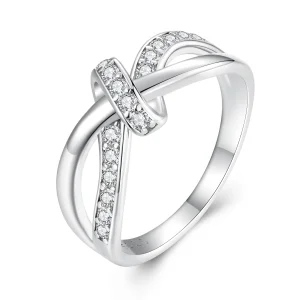 (image for) Pandora Style Cross Wound Moissanite Ring - MSR031