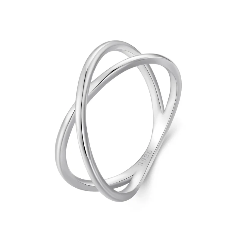(image for) Pandora Style Crossover Ring - SCR543-A - Product Image