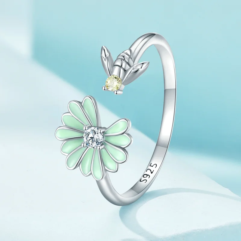 (image for) Pandora Style Daisy Bee Open Ring - SCR929 - View 2