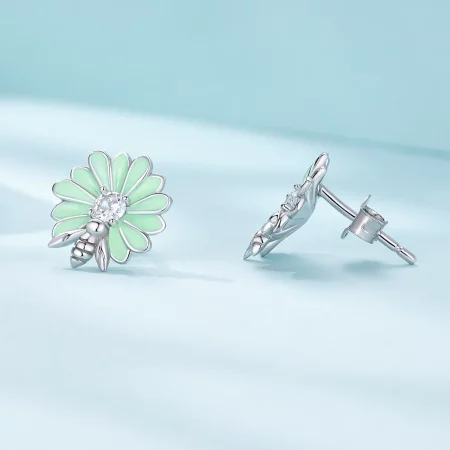 Pandora Style Daisy Bee Stud Earrings - SCE1598