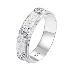 (image for) Pandora Style Delicate Moissanite Band Ring For Man - MSR032