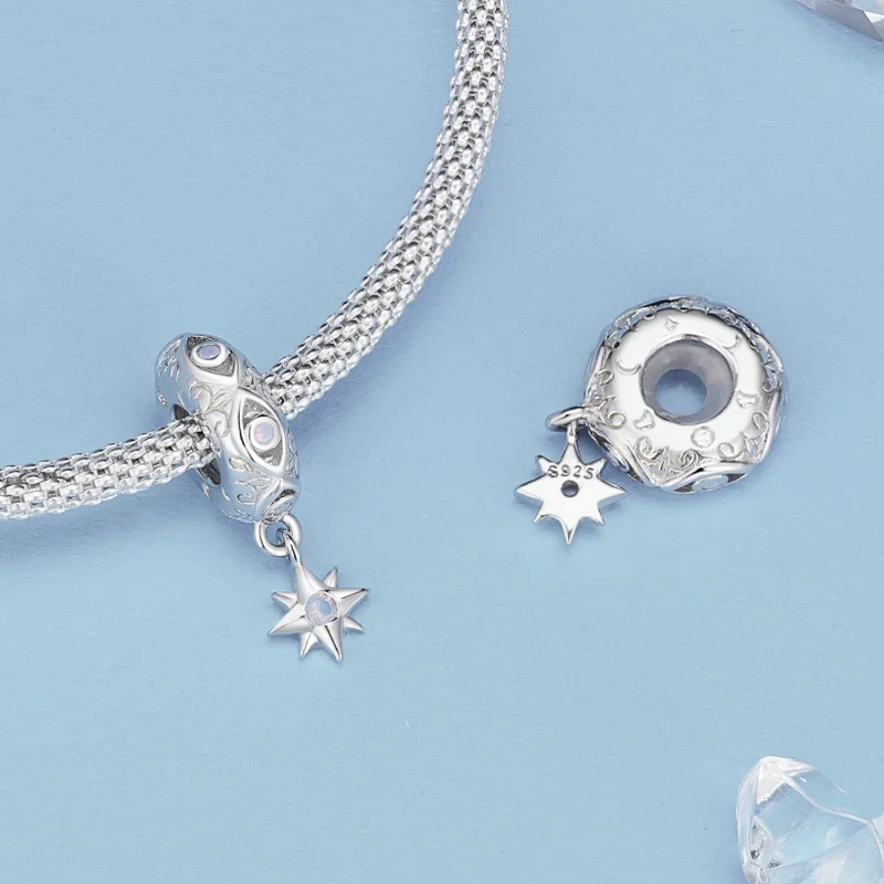 (image for) Pandora Style Devil's Eye Star Spacer Charm - BSC857 - View 4