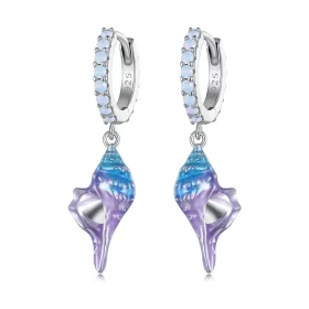 Pandora Style Dream Conch Hoops Earrings - BSE841