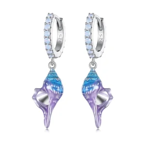 (image for) Pandora Style Dream Conch Hoops Earrings - BSE841