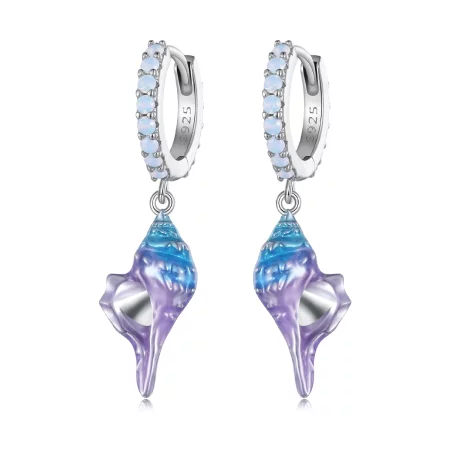 Pandora Style Dream Conch Hoops Earrings - BSE841