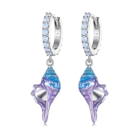Pandora Style Dream Conch Hoops Earrings - BSE841
