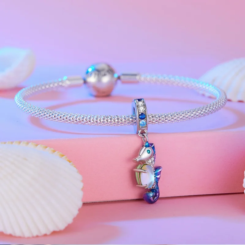 (image for) Pandora Style Exquisite Seahorse Pendant Charm - BSC850 - View 3