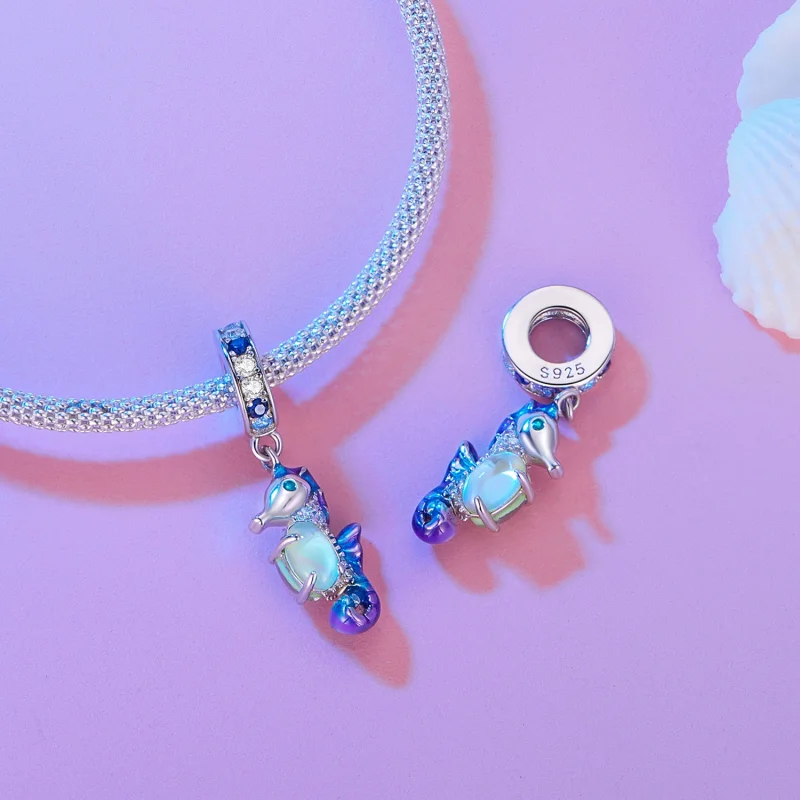 (image for) Pandora Style Exquisite Seahorse Pendant Charm - BSC850 - View 4