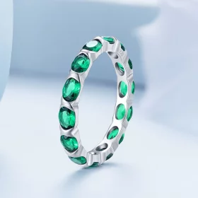 Pandora Style Full Pave Green Spinel Ring - BSR432 Pandora Style Full Pave Green Spinel Ring - BSR432
