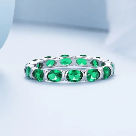 Pandora Style Full Pave Green Spinel Ring - BSR432