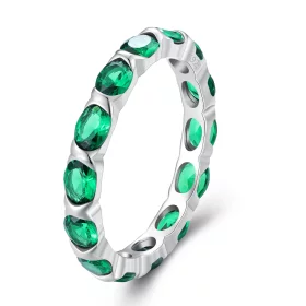 Pandora Style Full Pave Green Spinel Ring - BSR432 Pandora Style Full Pave Green Spinel Ring - BSR432