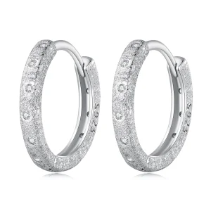 (image for) Pandora Style Geometric Flash Hoops Earrings - BSE848