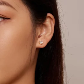 Pandora Style Gold Plated Shiny Zircon Stud Earrings - BSE615-6B Pandora Style Gold Plated Shiny Zircon Stud Earrings - BSE615-6B