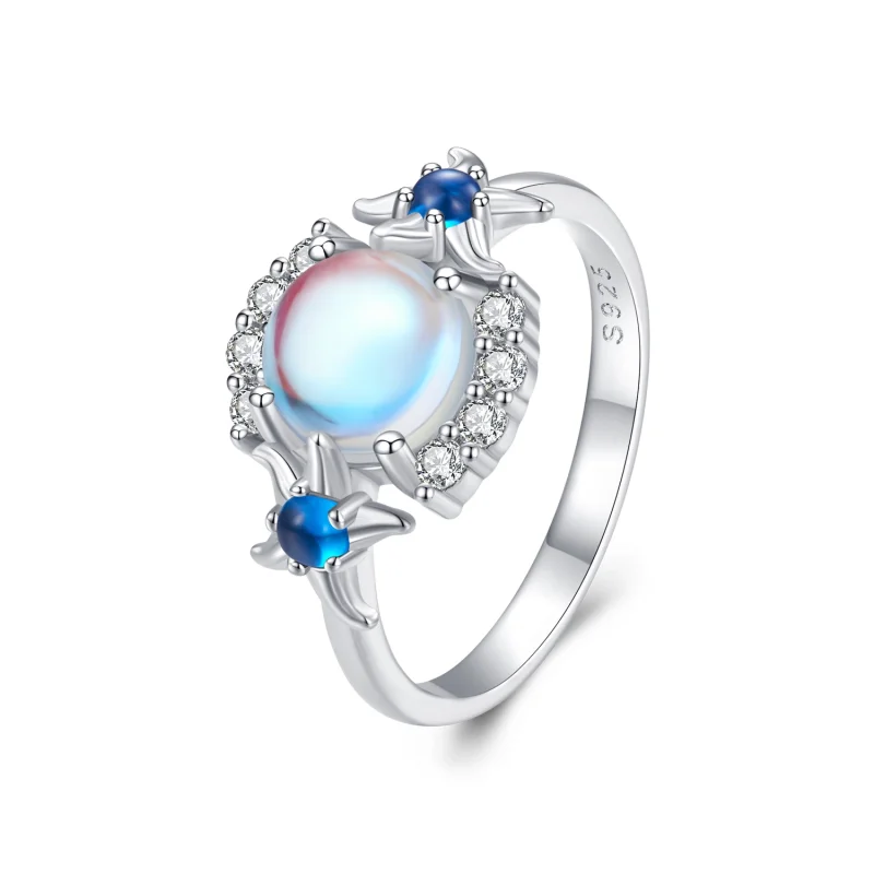 (image for) Pandora Style Gradient Moonstone Starfish Ring - BSR446 - Product Image